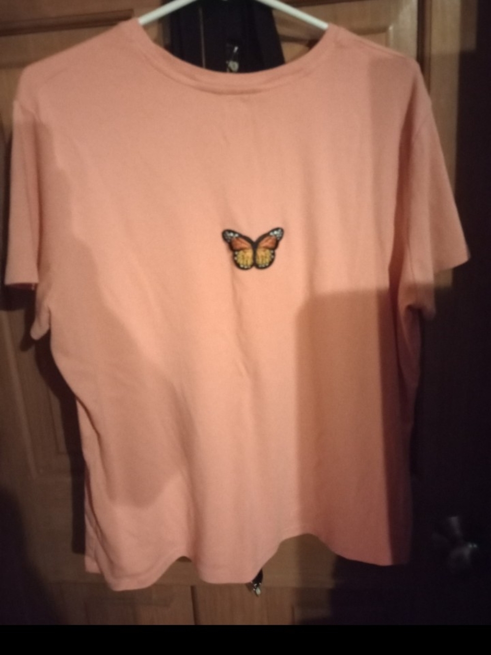 Cherokee Peach Short-Sleeve Tee with Butterfly Patch